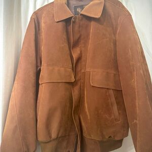 Vintage GV Brown Suede Varsity Jacket hand made in Italy size L